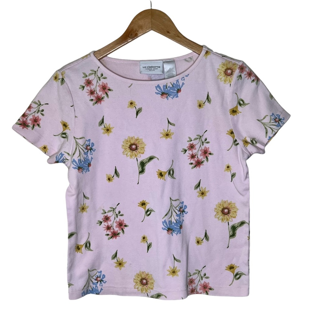 Y2K Liz Claiborne Floral T-shirt Petite/Small
